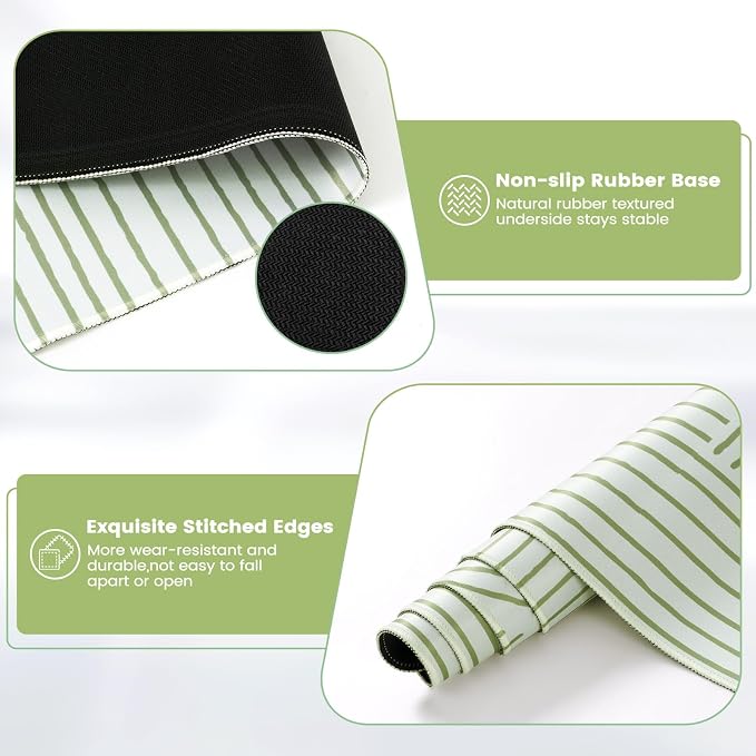 iCasso Green Desk Matt for Desktop, Cute Desk Pad Mat, Large Mouse Pad - Image 4