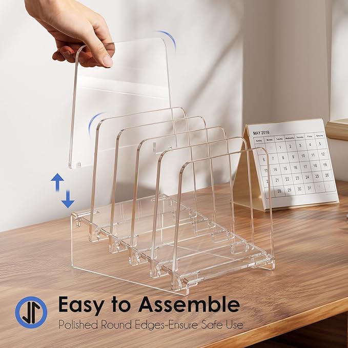 MaxGear Desk File Organizer, 5-Section Vertical Acrylic Filing Folders Holder - Image 2