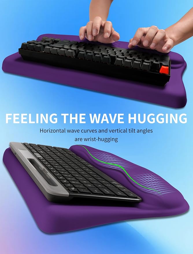 Ergonomic Wave Wrist Rest with Keyboard Stand, Cushioned Palm Rest, Comfortable - Image 4