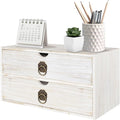 Wood Desk Organizer, Tabletop Storage Organization Box by SEEKELEGANT