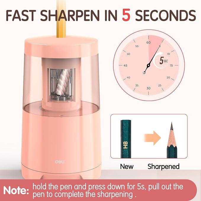 Deli Electric Pencil Sharpener, Automatic Pencil Sharpeners - Image 2