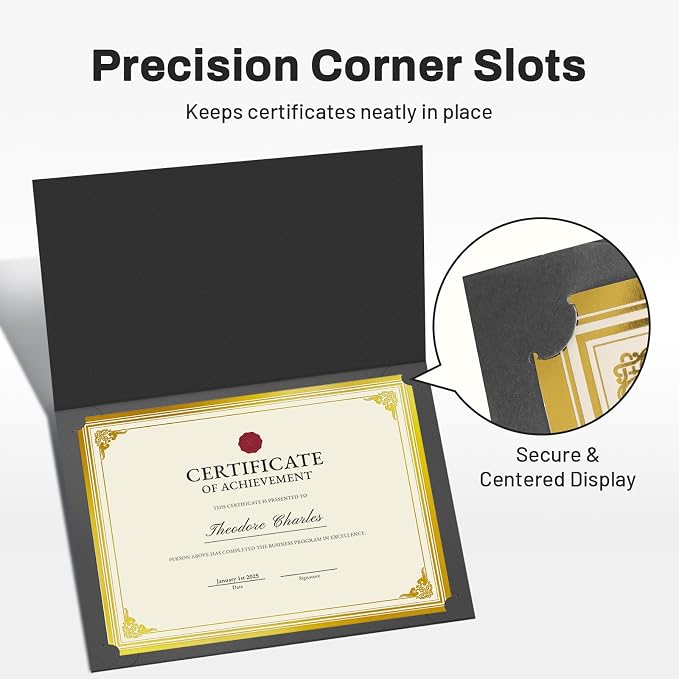 SUNEE Certificate Holders, Diploma Covers Gold Foil Border, - Image 3