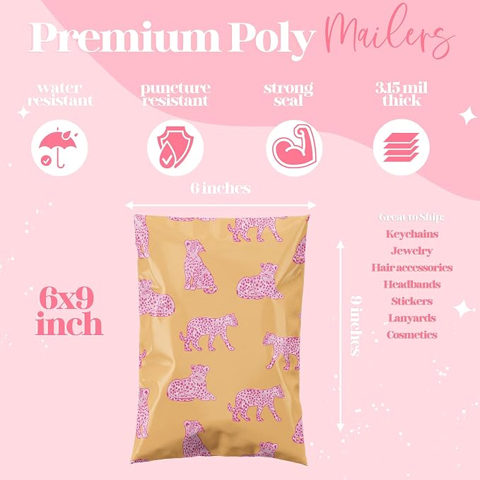 Pretty Package Store 6x9 Designer Poly Mailer 100 Pack Heavy Duty Waterproof - Image 3
