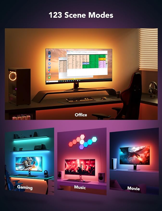 Govee Gaming Light for Monitor G1, RGBIC LED Backlight for 27-34 Inch PC - Image 5