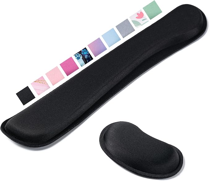 Hoewina Keyboard Wrist Rest, Ergonomic Wrist Rest, Superfine Fabric and Gel by Hoewina