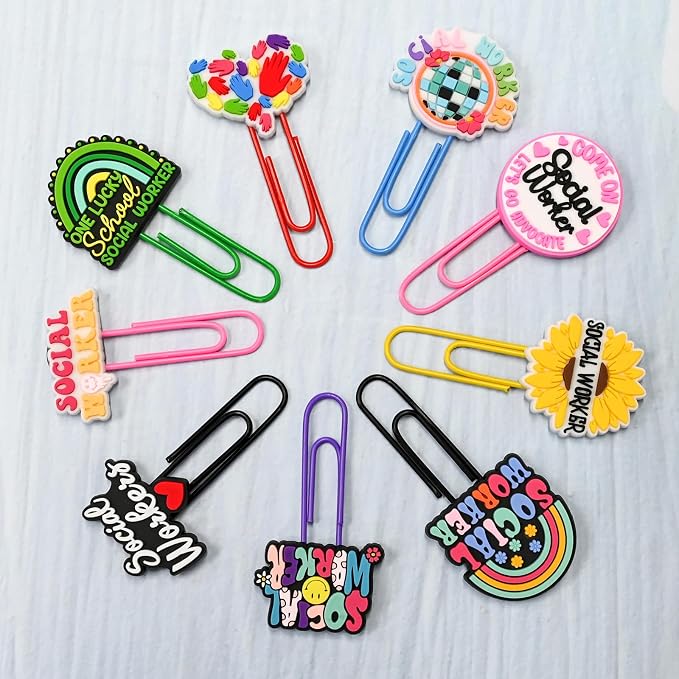 30 PCS Social Worker Paper Clips Metal Paperclip Large Size Paper Clip Cute - Image 7