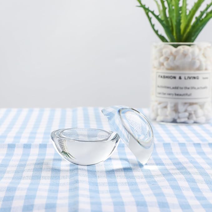 2pcs 2.4inch Crystal Dome Magnifying Paperweight, Reading Magnifier Glass Paper - Image 4