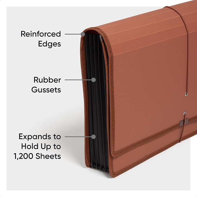 Smead Tuff Premium Poly Wallet, Accordion File Organizer - Image 3