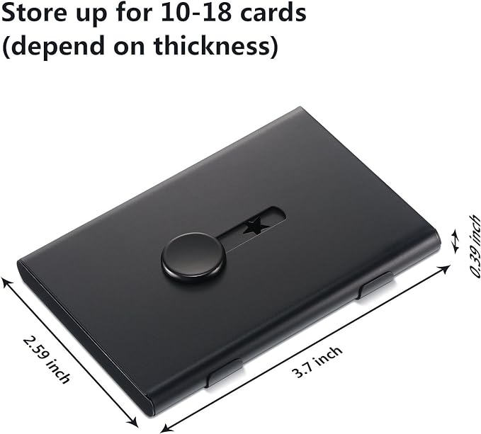 Tatuo 2 Pcs Business Card Holder Thumb Drive Black Gray Stainless Steel - Image 3