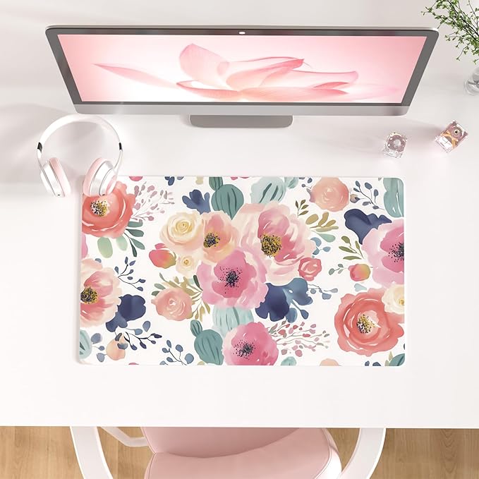 Colorful Star Large Mouse Pad, Women Girls PU Leather Waterproof Gaming Mousepad by ColorfulStar