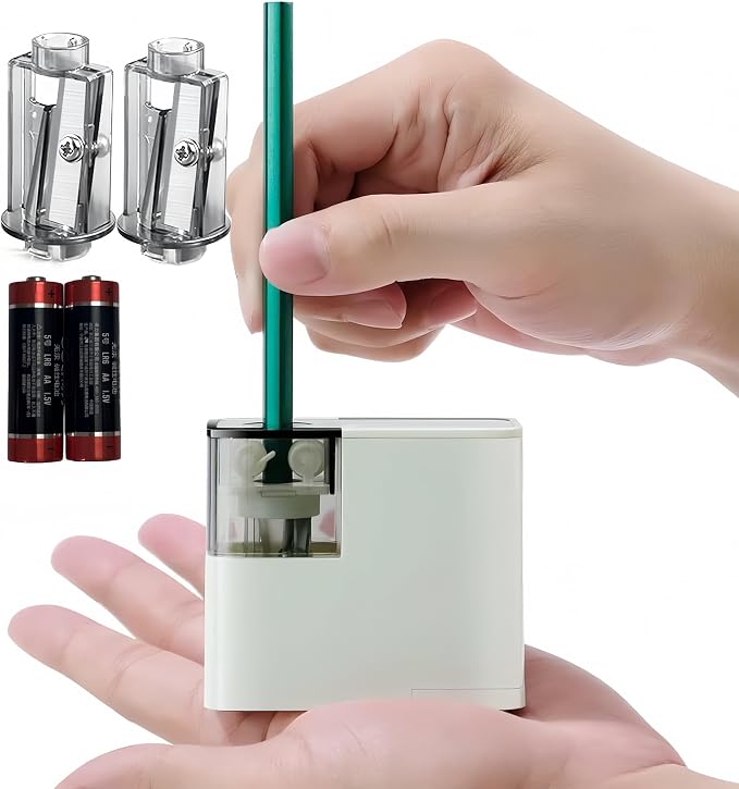 Electric Pencil Sharpener with Battery, Battery Powered, by ZQS