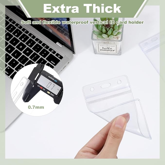 5 Pack ID Badge Holder with Badge Reels Retractable Clip Heavy Duty Vertical - Image 5
