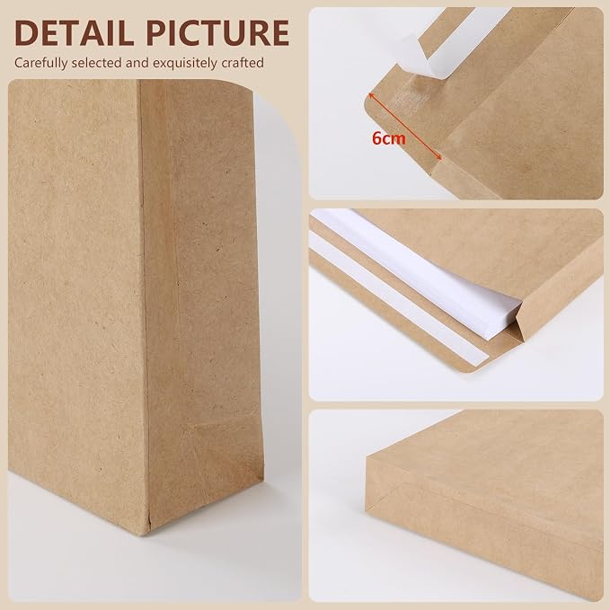 zmybcpack 25 Pack 10" x 13" Expandable Catalog Envelopes, Large Kraft Document - Image 3