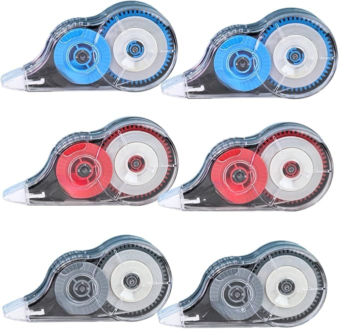39.37ft Correction Tape with Dispenser, 6-Count Pack, Opaque and Easy-to-Use by WISOPTUS