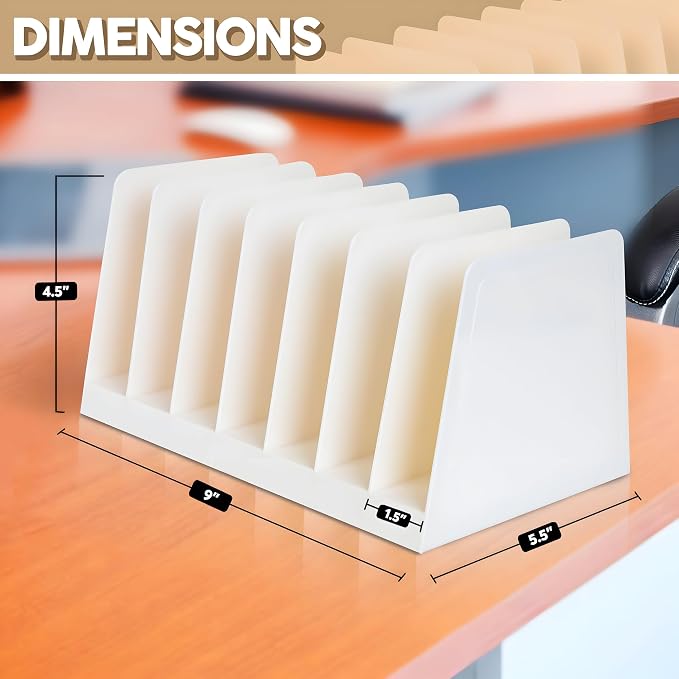 Desktop File Organizer, Mail Organizer, 7 Compartments Office File Sorter - Image 2