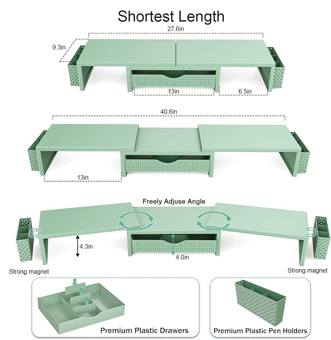 gianotter Dual Monitor Stand Riser, Desk Organizer - Image 4