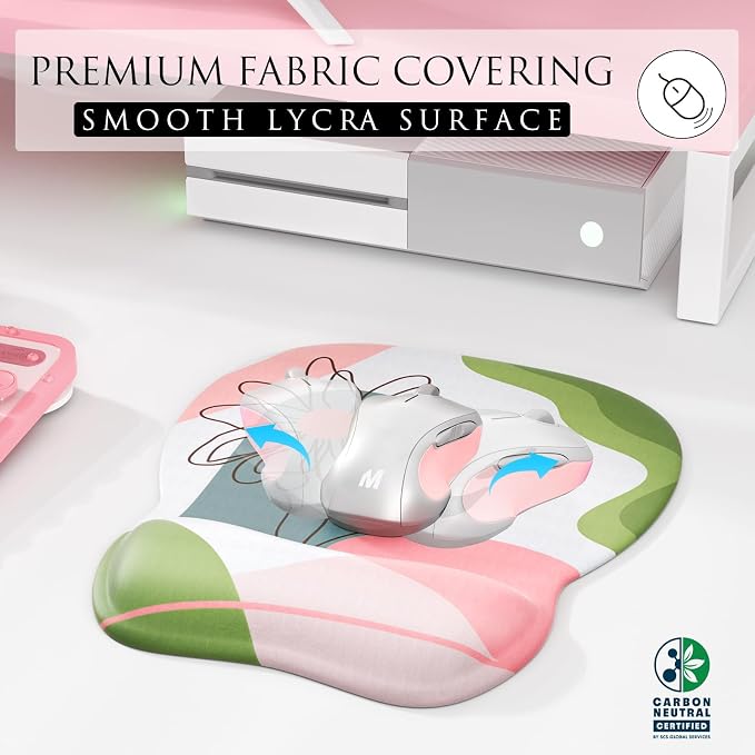 MROCO Ergonomic Mouse Pad with Gel Wrist Rest, 9.4 x 8.1 in, Pastel Petals | - Image 2