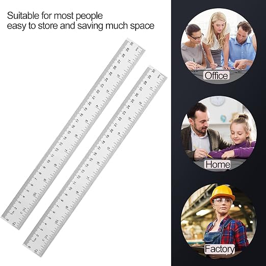 YouOKLight Plastic Ruler 30cm, Transparent Ruler 12 inch, Metric Ruler - Image 8