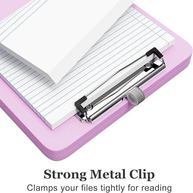 Piasoenc A5 Clipboard with Storage, Clip Board with Pen Holder, Deep Pink | A5 - Image 4