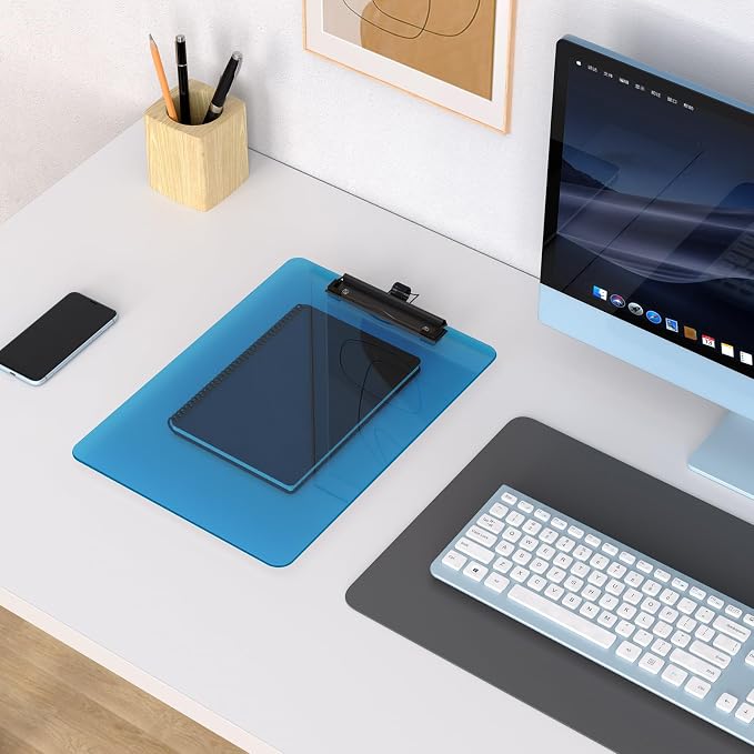 Blue Clipboard with Pen Holder, 8.5 x 11 Clip Boards | Black Low Profile Clip - Image 7