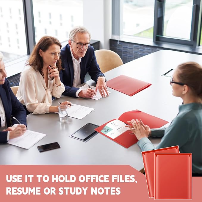 Henoyso 18 Pack Red Plastic Folders - Image 6