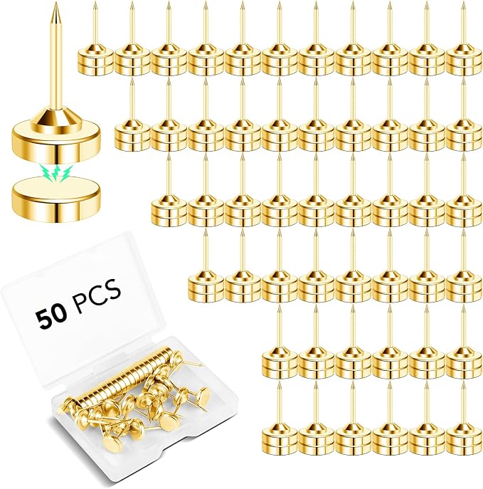 E BAVITE 50 Set Magnetic Push Pins, Flat Push Pin, Magnetic Thumb Tacks by EBAVITE