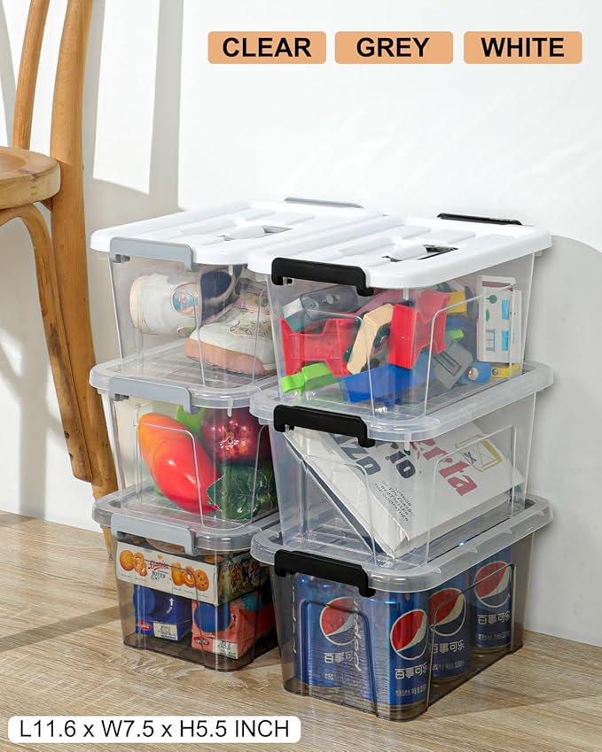 NUMIFUN 7Qt Clear Plastic Storage Bins - Image 9