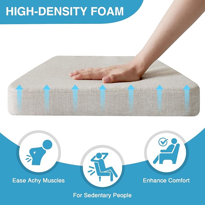 IASEAHK Chair Cushions for Dining Chairs Set of 4, Non Slip Kitchen Chair Pads - Image 3