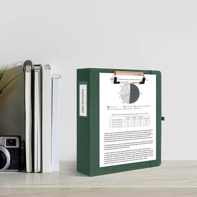 Ospelelf Mini 3 Ring Green Binder 2 inch, 5.5 x 8.5 Small Clipboard Binders - Image 2