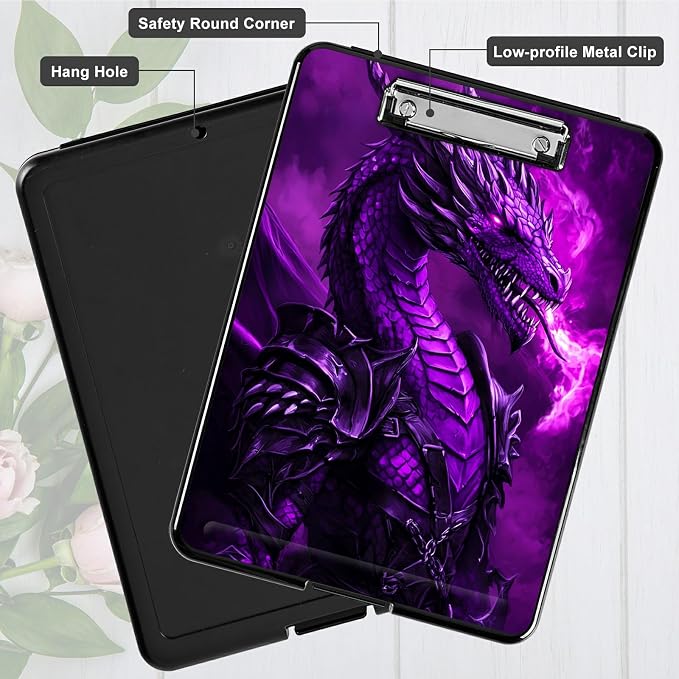 Purple Flaming Dragon A4 Clipboard - Image 5