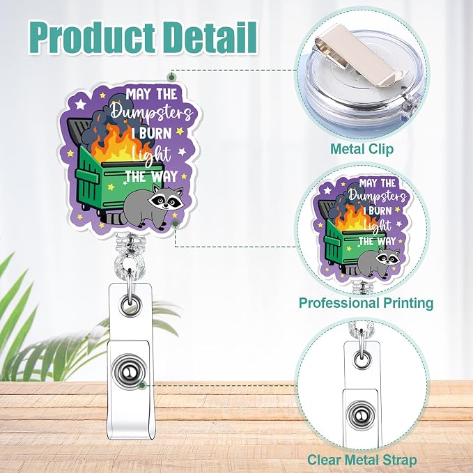 Feifeiya 24 Pcs Funny Badge Reel Nurse Cute Retractable Name ID Clip Badge - Image 3