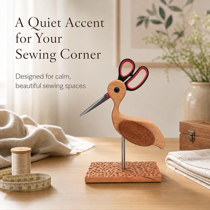 Wooden Sewing Scissor Holder Sewing Lover Gifts Sewing Room Decor | Crane - Image 7