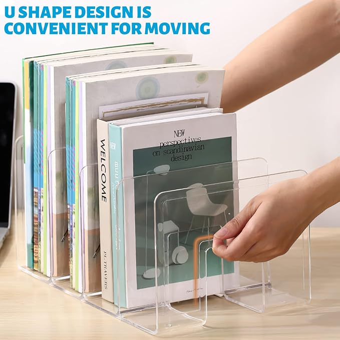 SAYEEC Acrylic File Holder, Sturdy Desktop File Folder Organizer Rack - Image 3