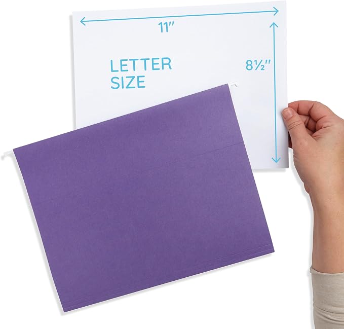 25 Blue Summit Supplies Purple Hanging File Folders - Image 2