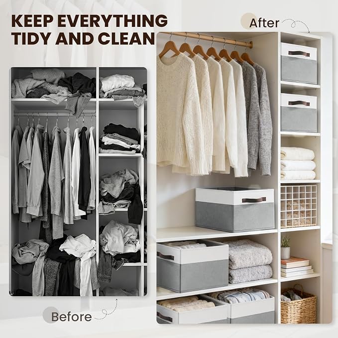 4 Pack Large Closet Storage Baskets Bins - Image 7