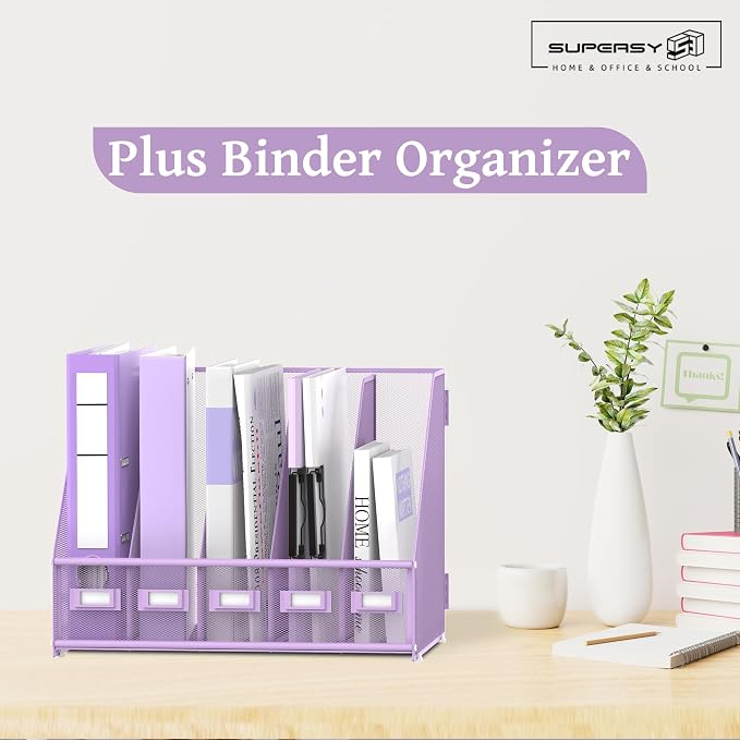 SUPEASY Desk Organizers Metal Desk Magazine File Holder - Image 2