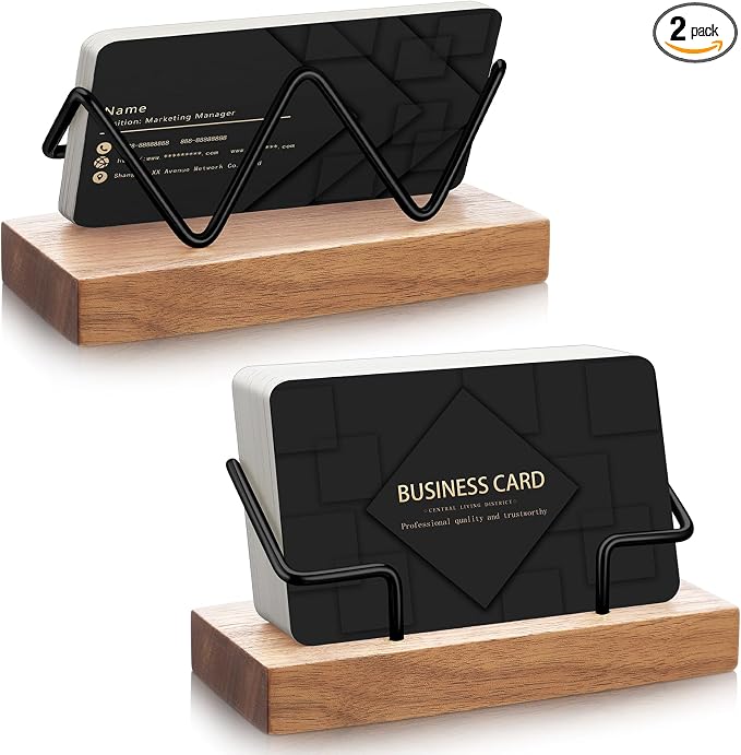 Amyhill 2 Pieces Wood Business Card Holder by Amyhill