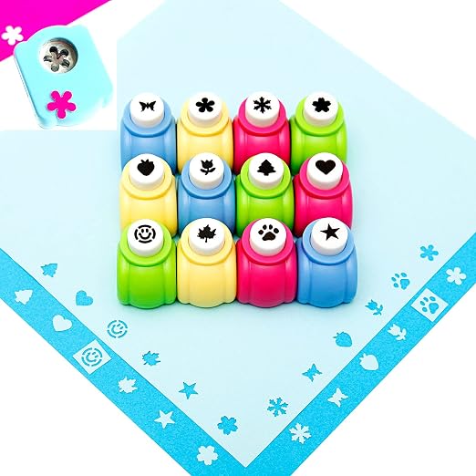 12pcs Craft Hole Punch Shapes Set, Small Paper Puncher by QIQQIKIN