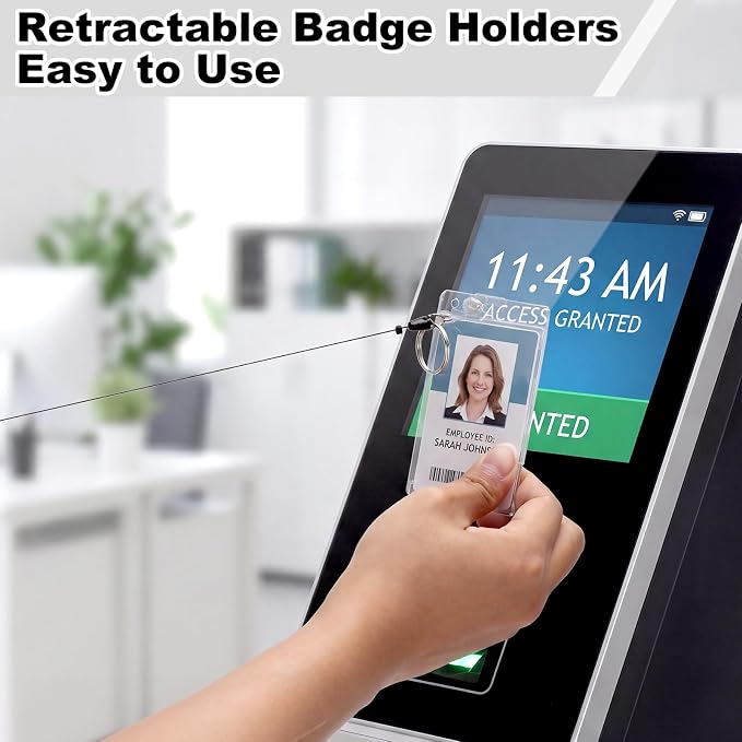 2 Set Badge Holder Retractable Clip Badge Reels - Image 5
