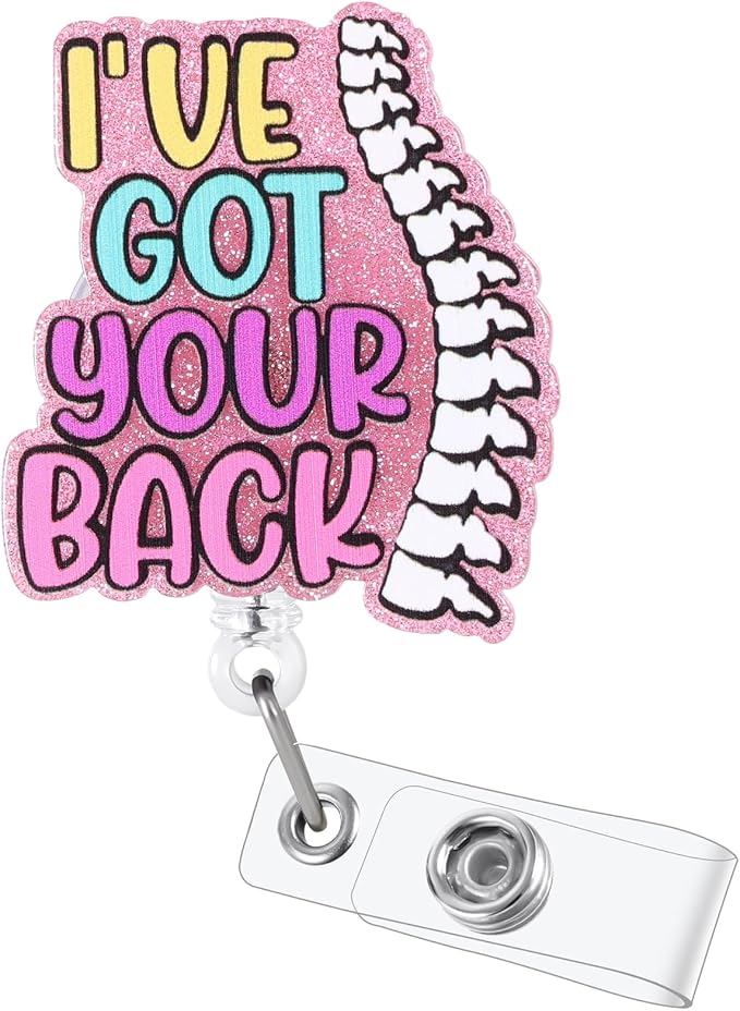 Funny Scrubs Badge Reel, Cute Chiropractor Work Badge Holder Retractable Clip by BEZTN