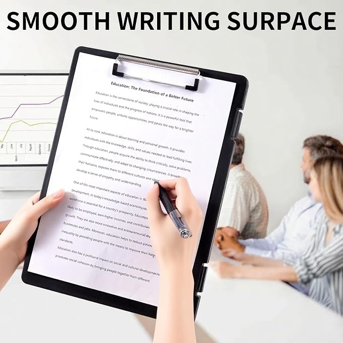 Letter Size Clipboard with Storage 8.5 * 11, Plastic Black Clipboard File Box - Image 8