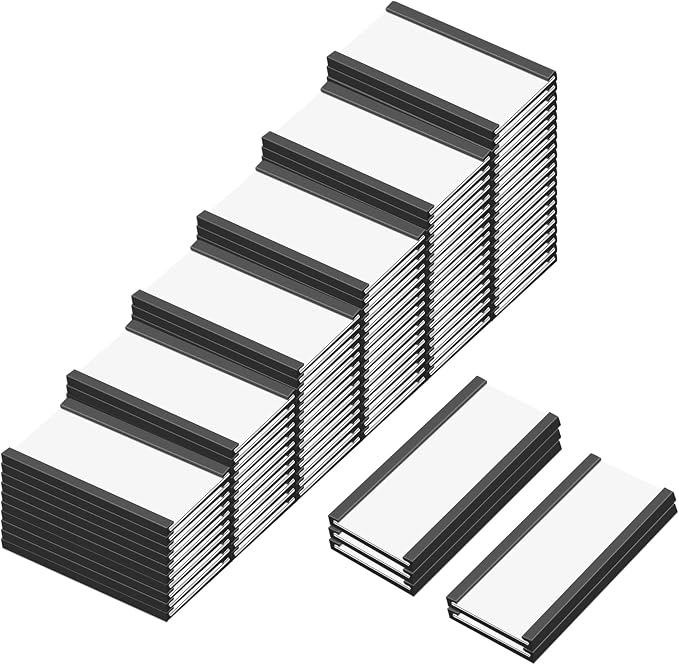 C Channel Magentic Label Holders 1x2 Inch by MVISUALOfficeProduct