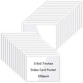 Glenmal 100 Pcs Self Adhesive Index Card Pockets Clear Label Holder Plastic by Glenmal