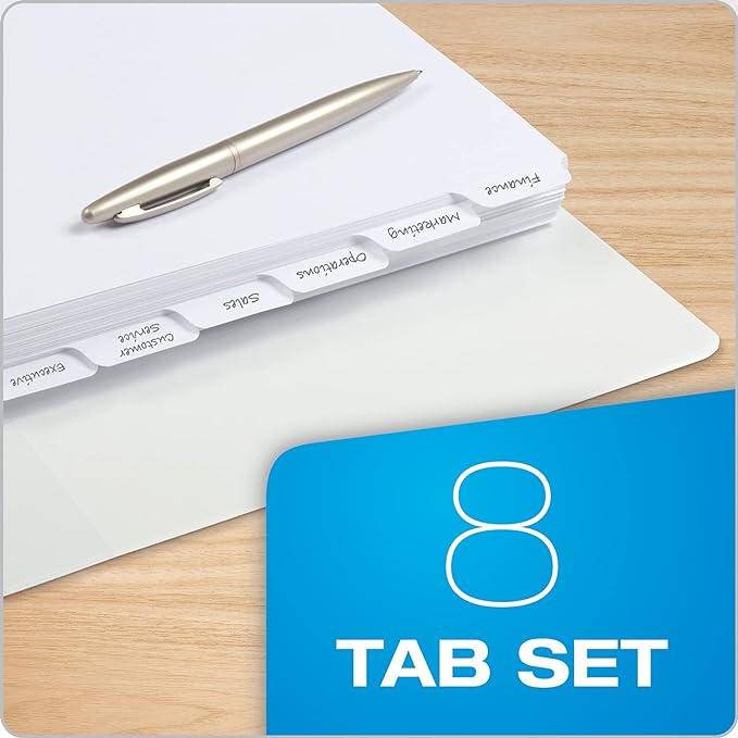 Oxford Binder Dividers for 3 Ring Binders, 10 Pack, 8-Tab Dividers, Write On - Image 6