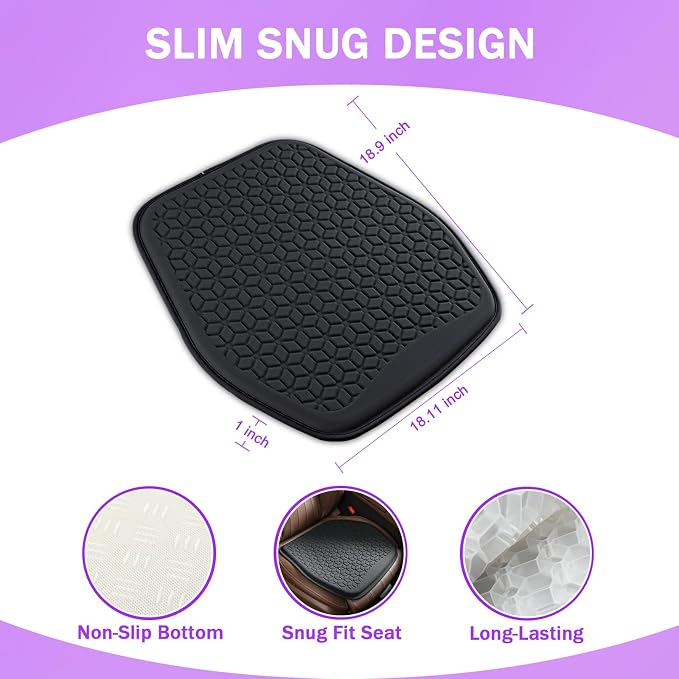 Thin Gel Seat Cushion for Car Seat, Office Chair, Wheelchair, Golf Cart - Image 2