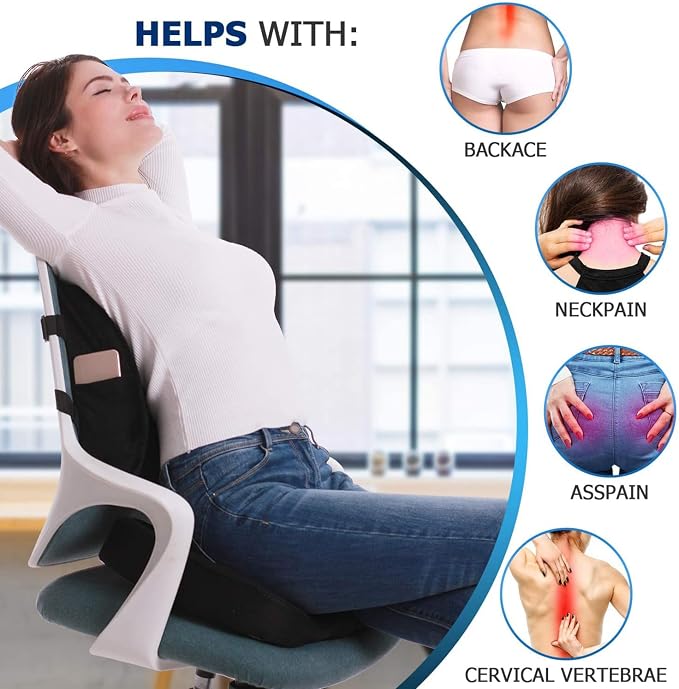 Gel Seat Cushion for Long Sitting Hip Pain, 20x20inch Jumbo Thick Soft & - Image 5