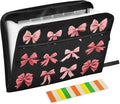 Expanding File Folder Pink Red Bow Black Accordion File Organizer 13 Pockets by ALAZA
