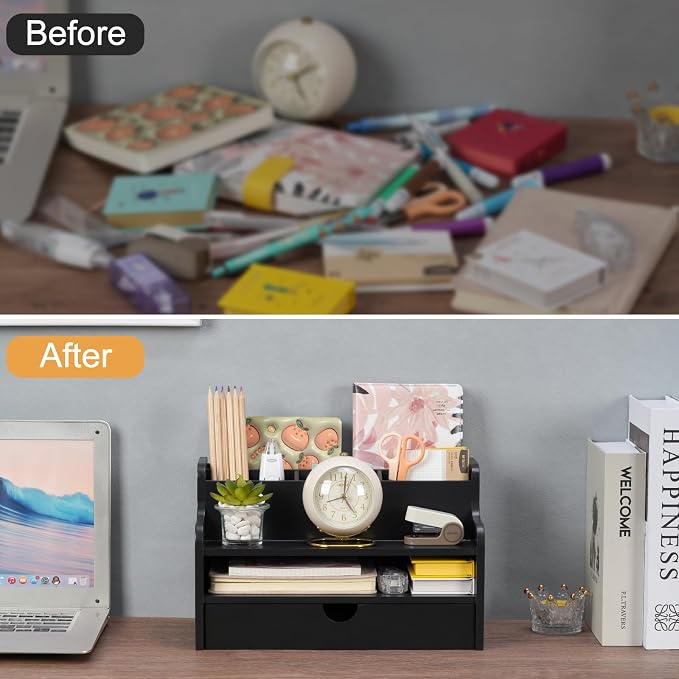 Mail Organizer Countertop, 4 Slots Desk Organizer - Image 7