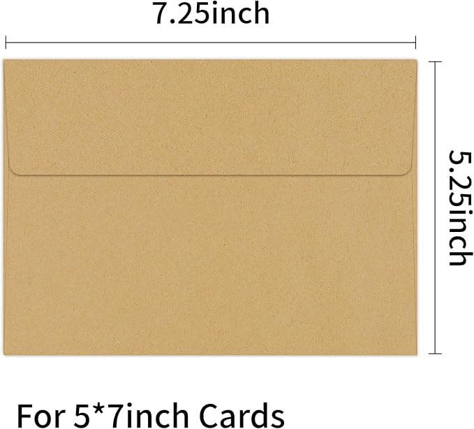 100 Packs 5x7 Kraft Envelopes, A7 Envelopes - Image 2