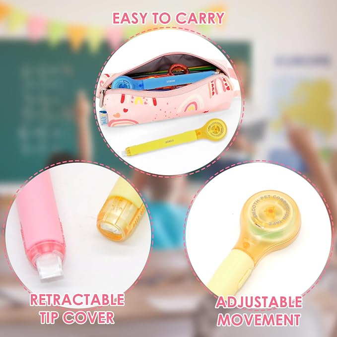 10 Pack Correction Tape Pen, Push Pull Protective, 1/5 x 236 Inch - Image 3